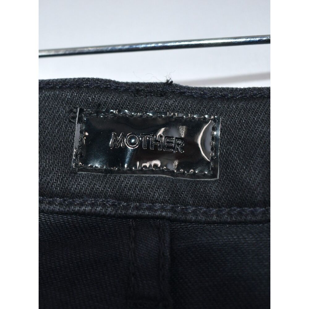 Mother NWT The Hustler Roller Sneak Jeans Wide Leg Not Today Satan Black Size 26 - Picture 9 of 15